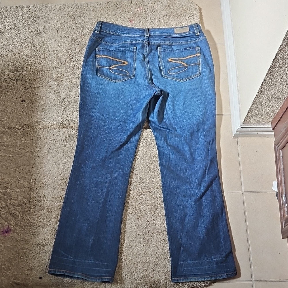 7 For All Mankind Blue Straight Leg Jeans Size 14 - Picture 3 of 8